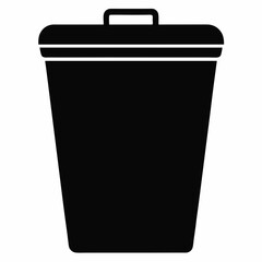 Recycled Bin Silhouette Vector Art