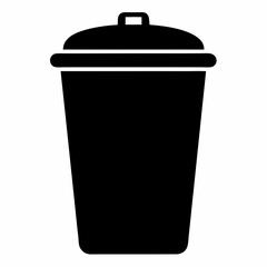 Recycled Bin Silhouette Vector Art