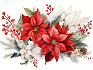 Wonderful There is a painting of a bouquet of flowers with pine cones