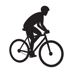 Naklejka premium Man riding on the bicycle silhouette 