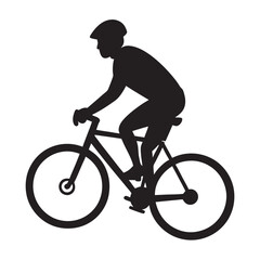 Fototapeta premium Man riding on the bicycle silhouette