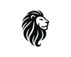 Lion head icon vector. Lion face logo design template. Silhouette simple. Black color, Flat style lion. Vector illustration Animal Logotype concept.