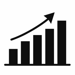 Silhouette Growth Chart Vector Illustration