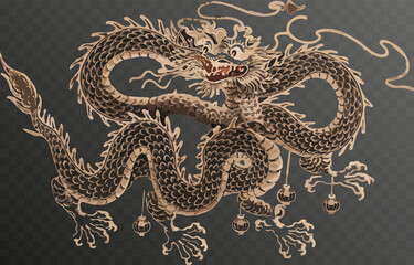 Chinese New Year Dragon png. Dragon on isolated transparent background. Chinese New Year design.