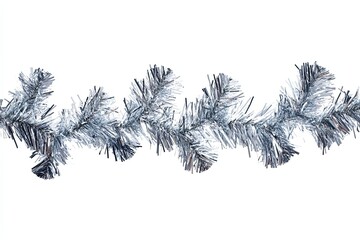 Naklejka premium Silver tinsel garland festive holiday decoration