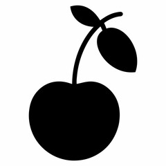 Silhouette of Cherry Black Vector Art Illustration