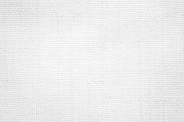 White color fabric canvas woven texture background in pattern light blank. Natural gauze linen, carpet wool and cotton cloth textile textured as clean empty for decoration text. Grey sack material.