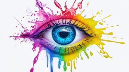 Colorful Eye Symbol with Splash Background