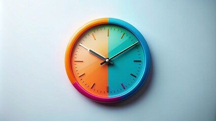 Candid Photography of a Stylish Time Clock Design on a Clean White Background for Modern Decor and Business Concepts