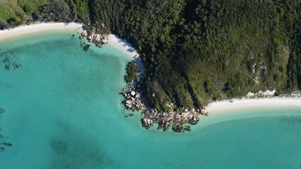Stunning shoreline of the tropical island paradise Lizard Island Queensland Australia drone aerial photo for background