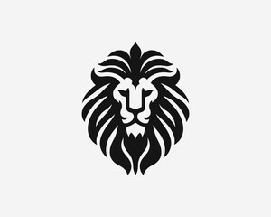 Lion head icon vector. Lion face logo design template. Silhouette simple. Black color, Flat style lion. Vector illustration Animal Logotype concept.