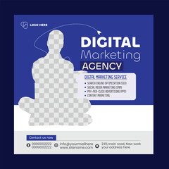 Vector digital marketing agency banner design template  and  Advertising post