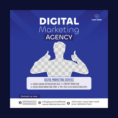 Vector digital marketing agency banner design template  and  Advertising post