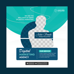 Vector digital marketing agency banner design template  and  Advertising post