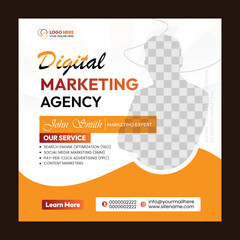 Vector digital marketing agency banner design template  and  Advertising post