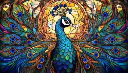 Obraz premium peacock feather pattern