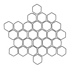 Textured Honeycomb structure. Propolis Honey comb. Honey, pollen, wax, parchment and bee products in sketch style. Stock vector illustration isolated on white background.