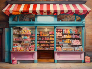 Sweet Shop Oil Painting Illustration Art