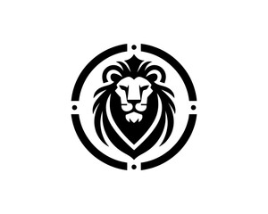Lion head icon vector. Lion face logo design template. Silhouette simple. Black color, Flat style lion. Vector illustration Animal Logotype concept.