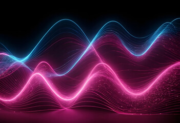 abstract futuristic background with pink blue glowing neon moving high speed wave lines and bokeh lights. Data transfer concept Fantastic wallpaper