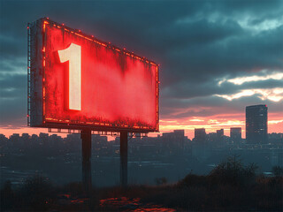 The billboard says the number 1