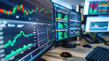 Stock Market Data on Computer Monitors