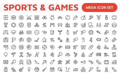 Sports Icon Set. A dynamic collection of vibrant icons representing various sports and activities, perfect for enhancing apps, websites, and marketing materials.