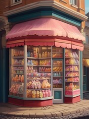 Sweet Shop Oil Painting Illustration Art