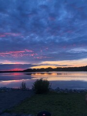 Beautiful sunset over the ocean on a summer evening 