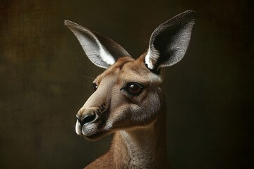 Obraz premium Australian wildlife: beautiful red kangaroo portrait highlighting unique features