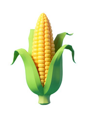 Obraz premium Fresh corn on the cob isolated on white background