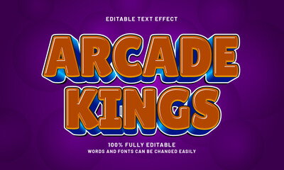 arcade kings editable text effects with a joyful and kids theme