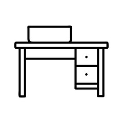 briefcase icon, office vector icon - black outline icon of briefcase symbolizing office, workspace, and modern office in simple design.