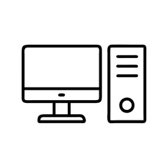 briefcase icon, office vector icon - black outline icon of briefcase symbolizing office, workspace, and modern office in simple design.