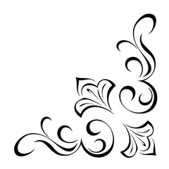 decorative corner design with abstract calligraphic ornament