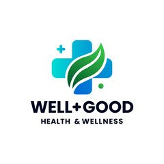 Well+Good Health & Wellness Logo Design: Modern, Minimalist, and Professional