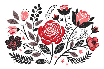 pattern with red roses