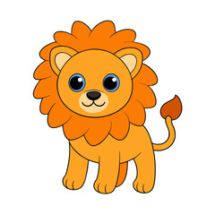 lion cartoon isolated on white