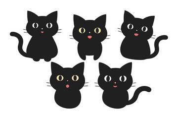 set of black cats