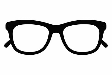 Elegant Black Silhouette Vector Illustration of Reading Glasses on a White Background