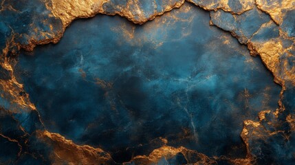 Polished teal marble with bold golden highlights and artistic finish