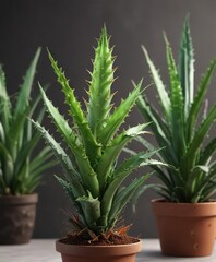 Fototapeta premium Aloe Vera Plant with Chameleon-like Color Change, foliage, colorful plants