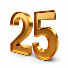 Naklejka premium Anniversary 25. gold 3d numbers. Poster template for Celebrating 25th anniversary event party. 