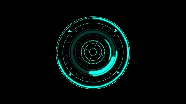 Futuristic Hud Target with Computer Data Screen at the end