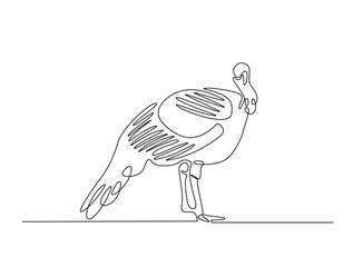 Continuous one line drawing of turkey for livestock and farming concept. Abstract turkey in single line art illustration. Editable vector.