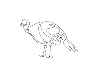 Continuous one line drawing of turkey for livestock and farming concept. Abstract turkey in single line art illustration. Editable vector.