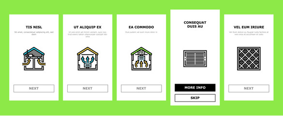 air ventilation cold fan onboarding mobile vector conditioner wind, heat climate, condition hot, flow house, control system technology air ventilation cold fan illustrations