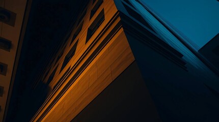 Urban Night Shadows: Intriguing architectural lines and dramatic lighting create a captivating urban nightscape. The interplay of light and shadow evokes a sense of mystery and depth.