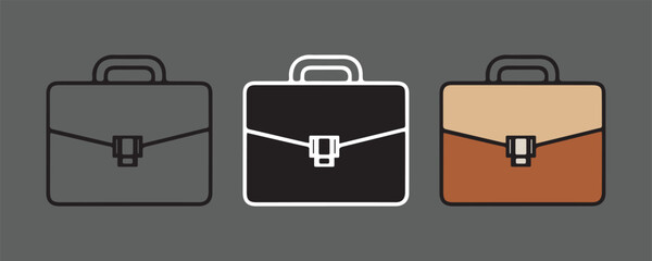 Bold and Minimal Line and Flat Vector Bag Icons