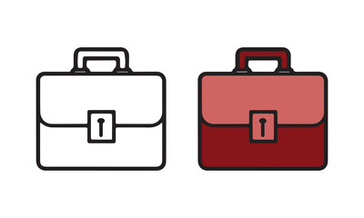 Fototapeta premium Bold and Minimal Line and Flat Vector Bag Icons